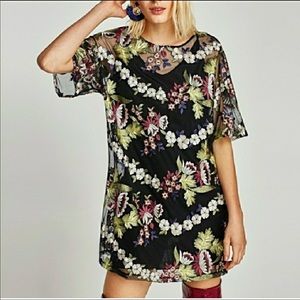 Zara Black Floral Dress